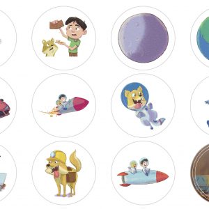 Toshi to the Moon Stickers